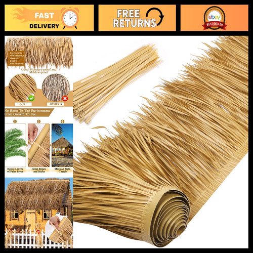 Yellow brown palm thatch - yellow/brown, roll